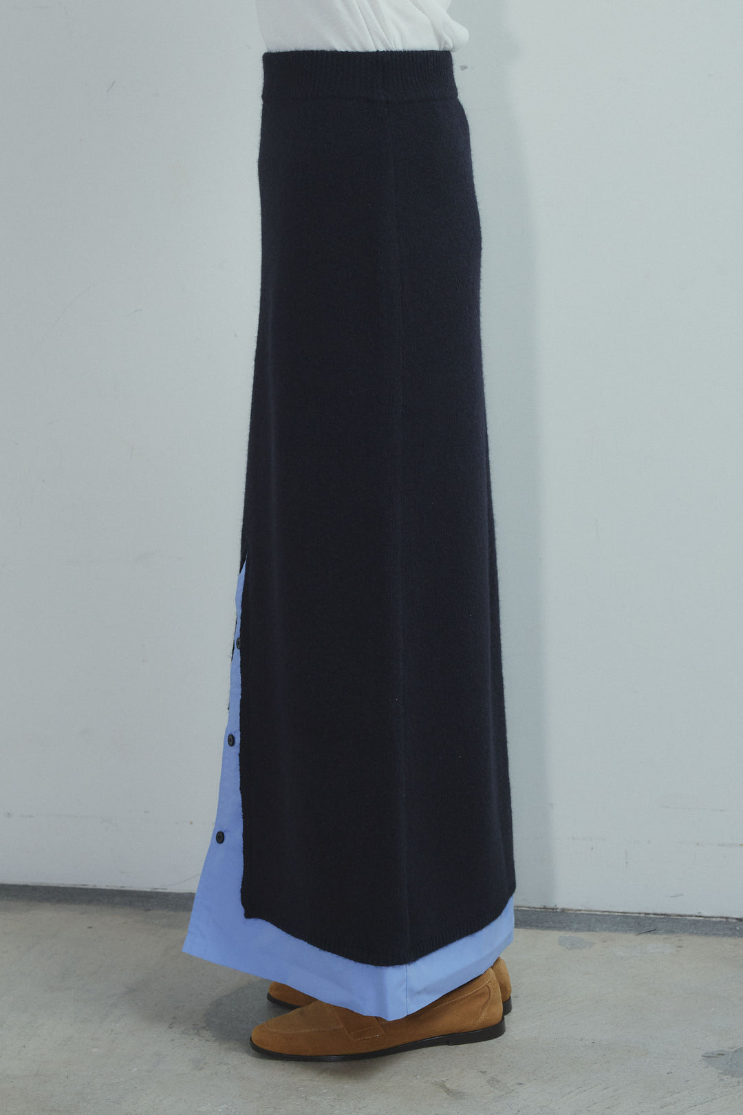 [予約]シャツレイヤードライクニットスカート