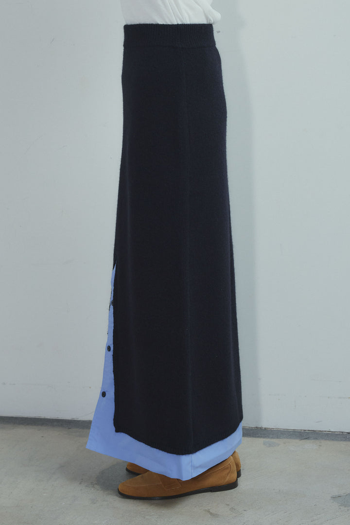 [予約]シャツレイヤードライクニットスカート