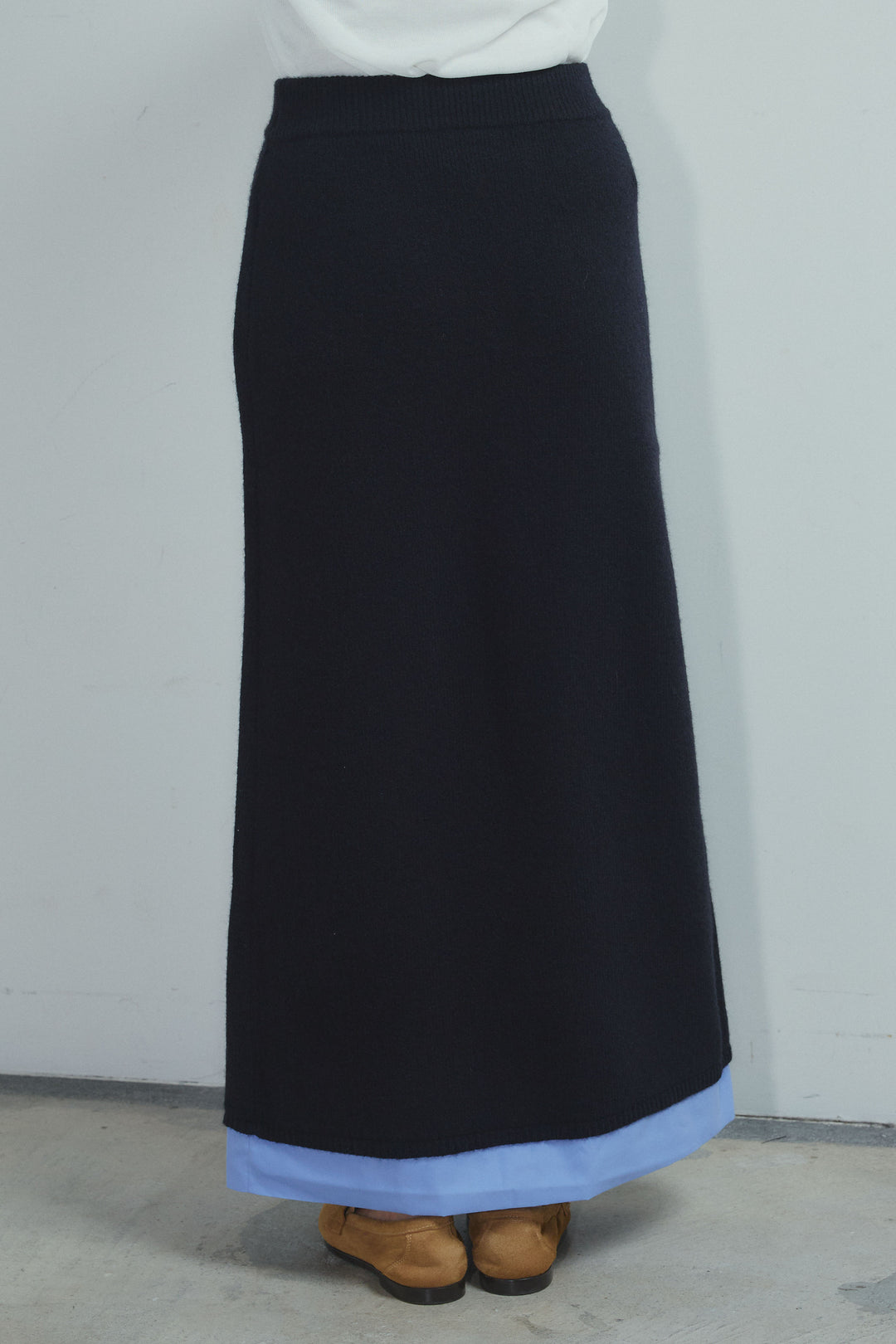 [予約]シャツレイヤードライクニットスカート