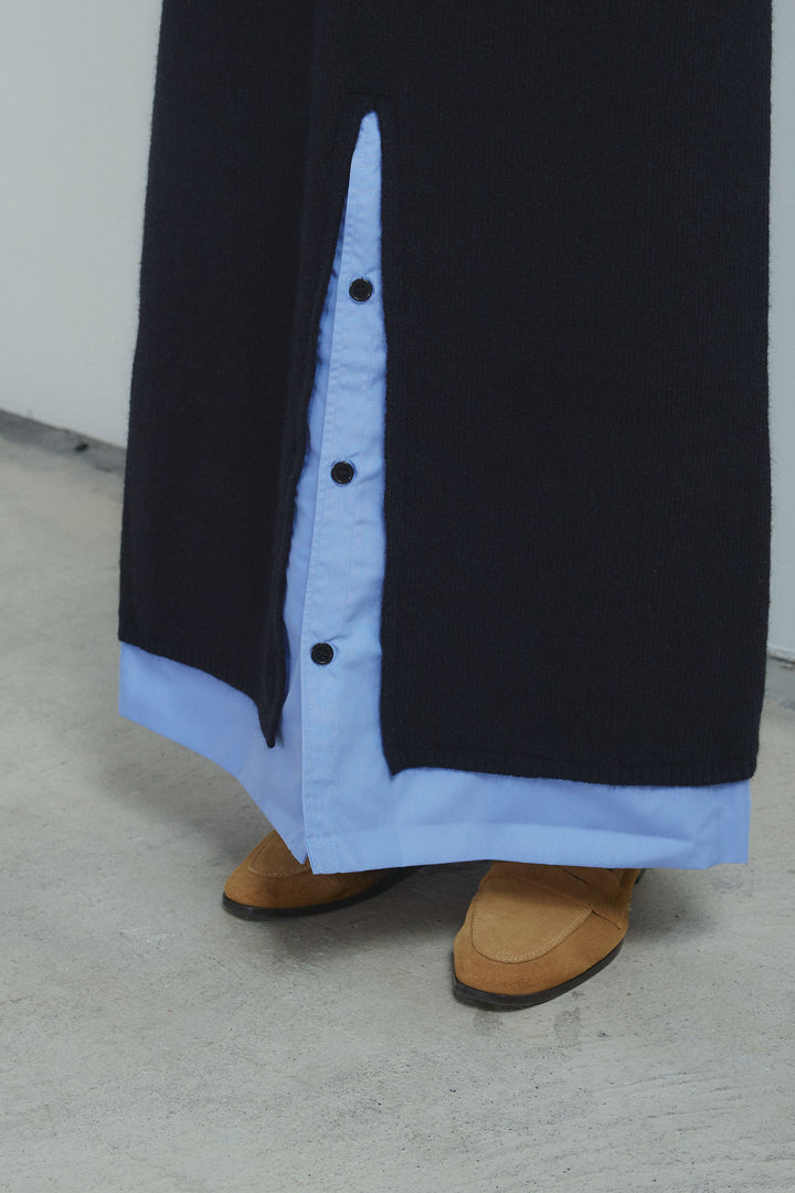 [予約]シャツレイヤードライクニットスカート