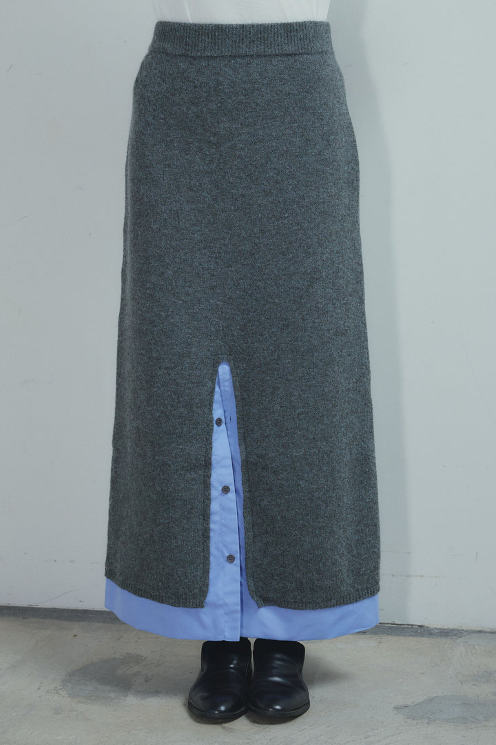 [予約]シャツレイヤードライクニットスカート