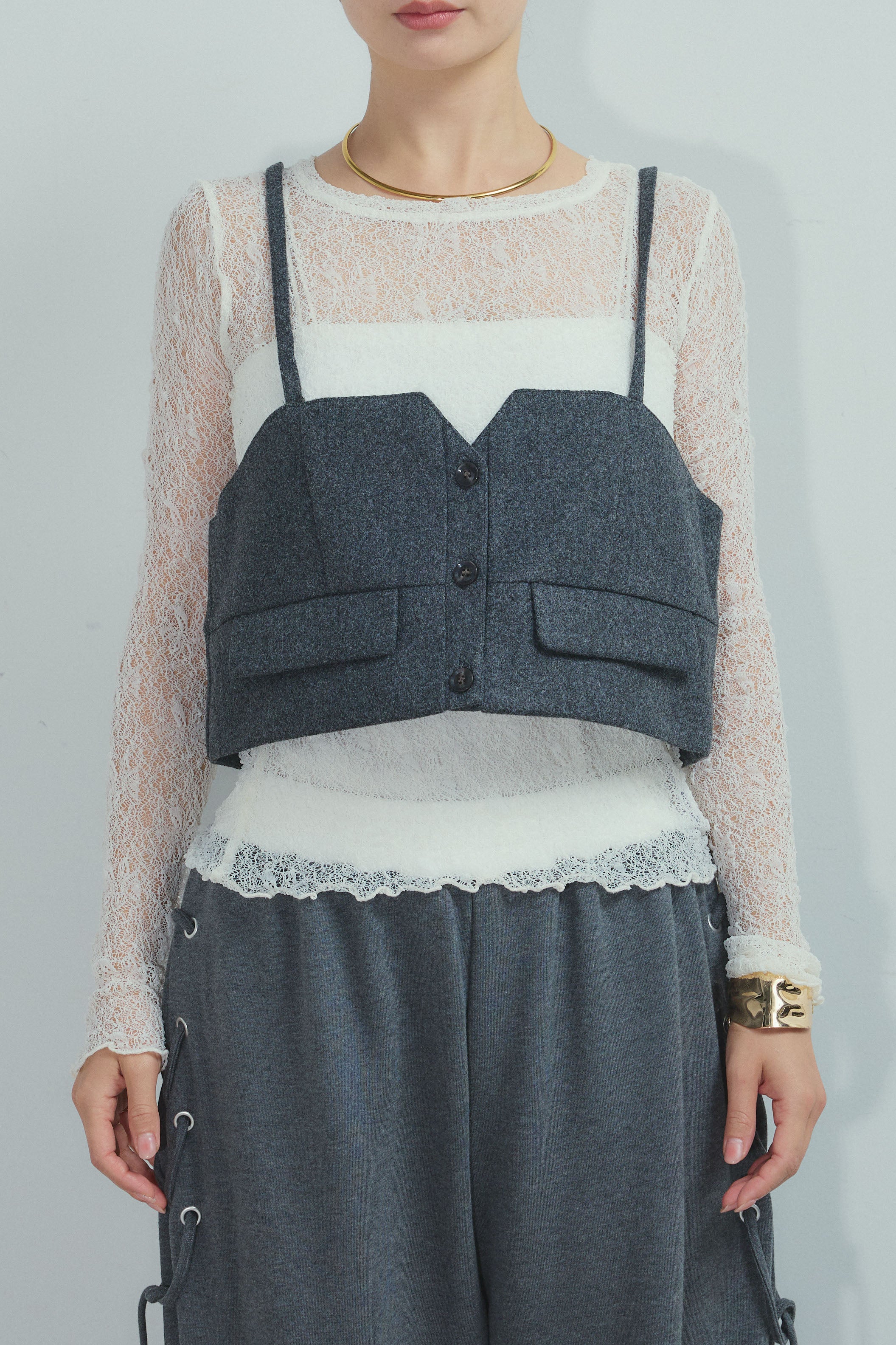 予約]フェイクウールビスチェ – IAMALPHA