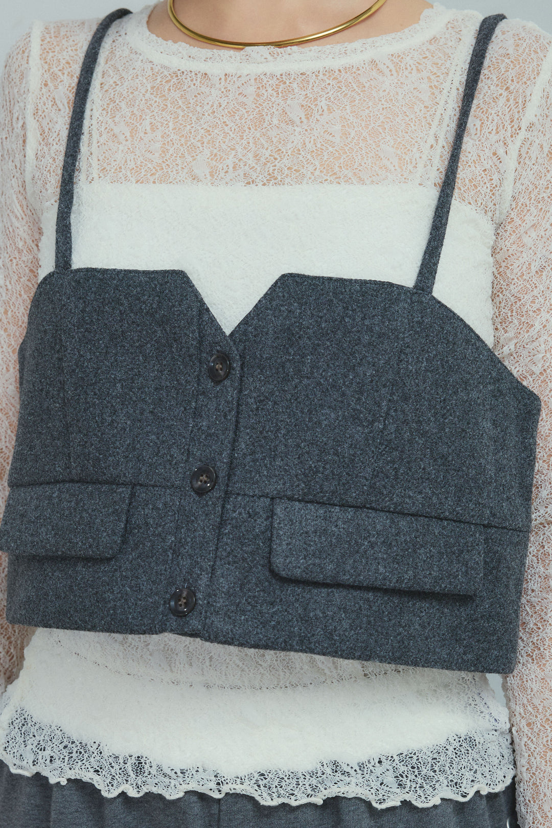 [予約]フェイクウールビスチェ