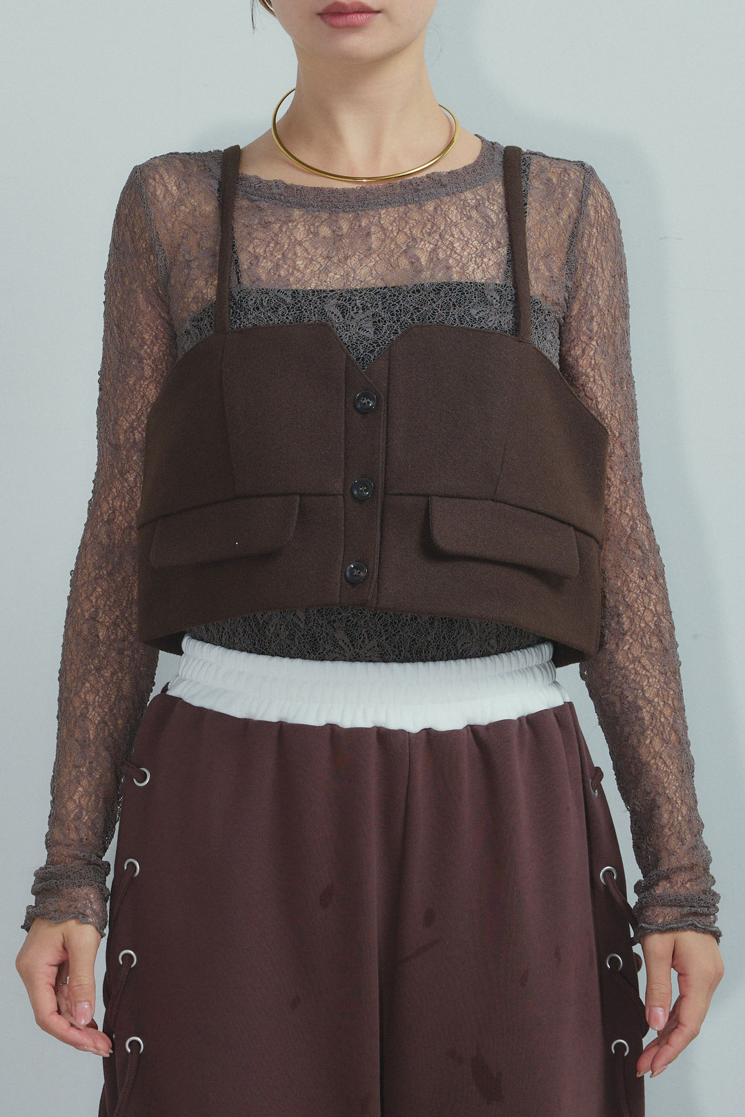 [予約]フェイクウールビスチェ