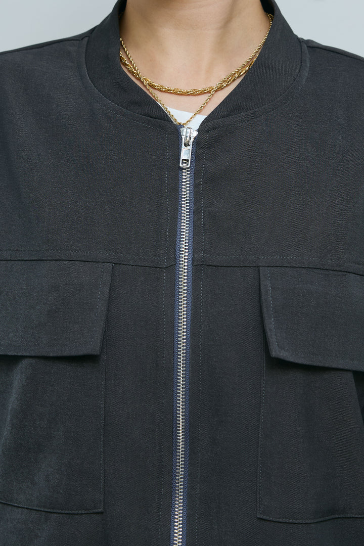 [予約/SET]ビッグポケットブルゾンJK+ピンタックストレートスカート(2set)