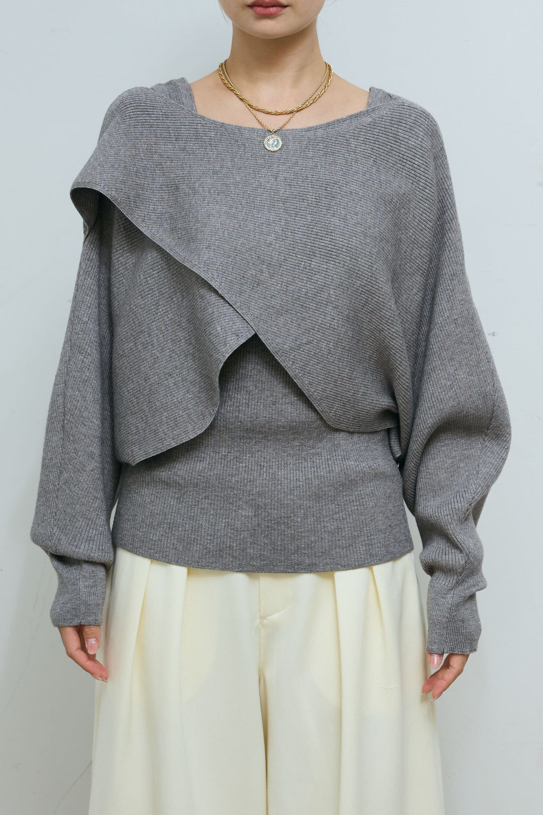 [予約/SET]クロスデザインニットセット+ハイウエスト10ozデニム(2set)