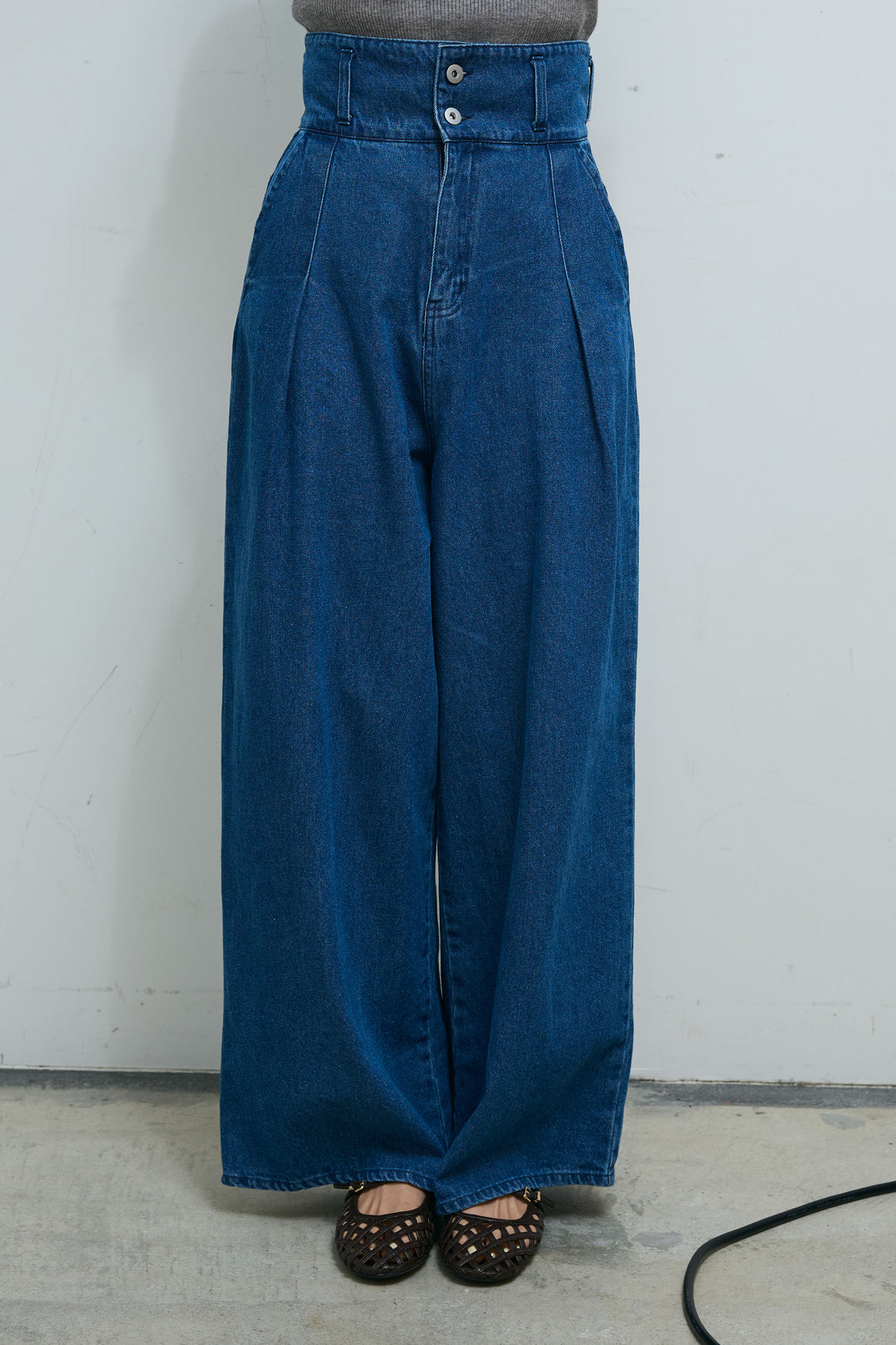 [予約/SET]クロスデザインニットセット+ハイウエスト10ozデニム(2set)