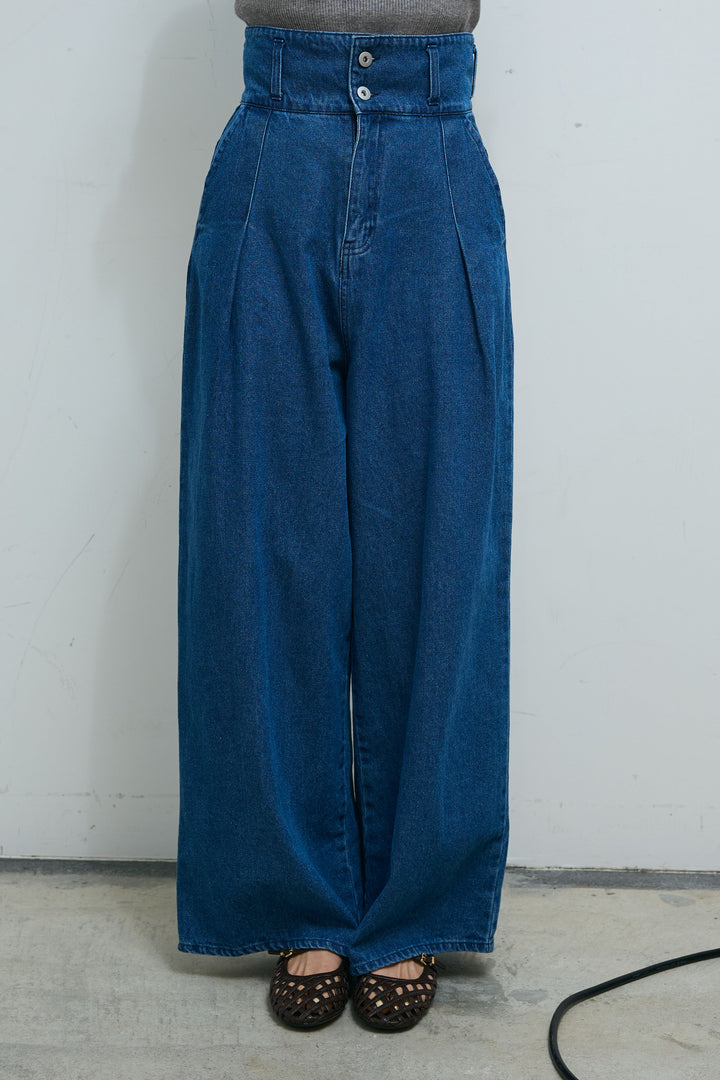 [予約/SET]クロスデザインニットセット+ハイウエスト10ozデニム(2set)