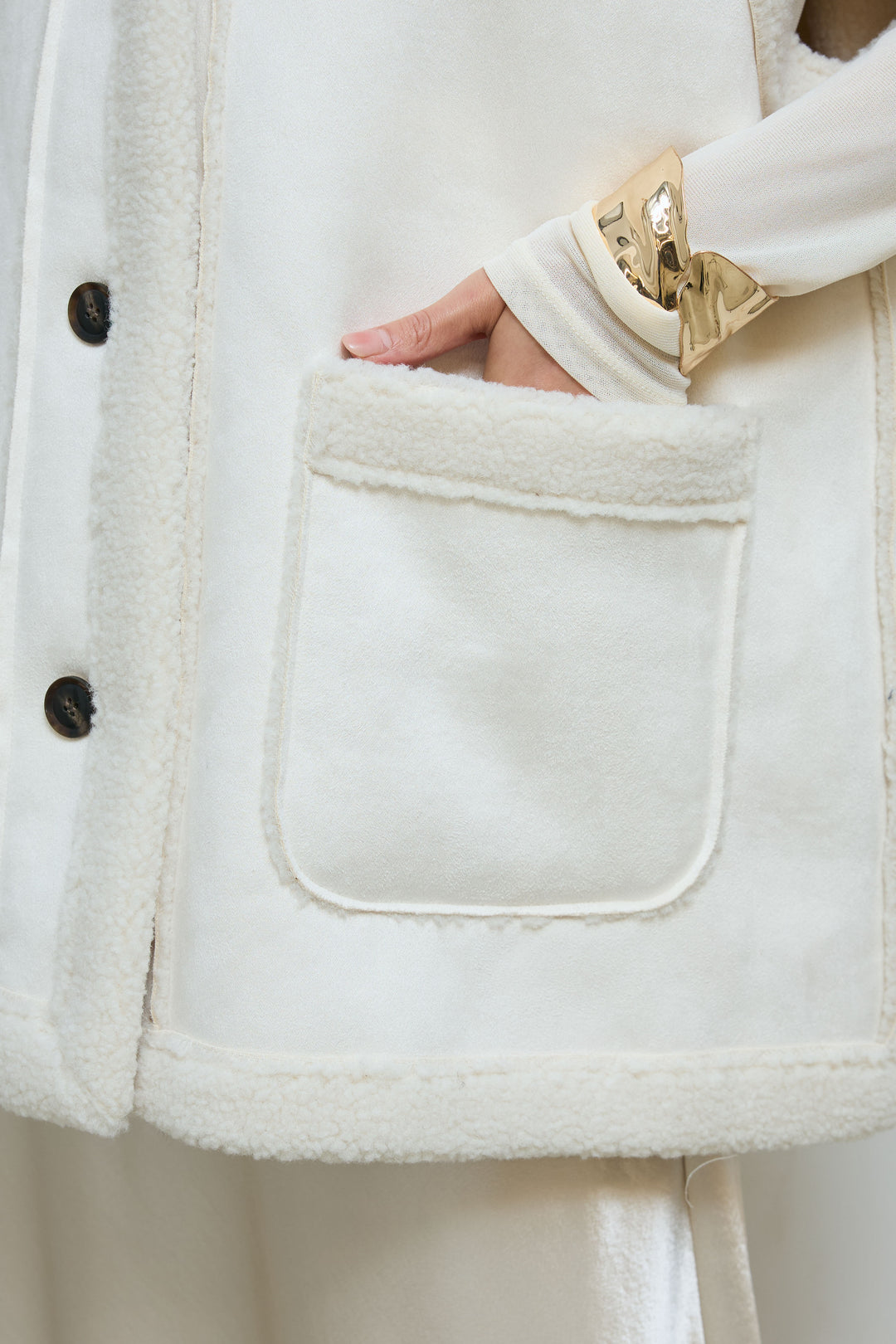 [予約/SET]ボアベスト+裾レースサテンスカート(2set)