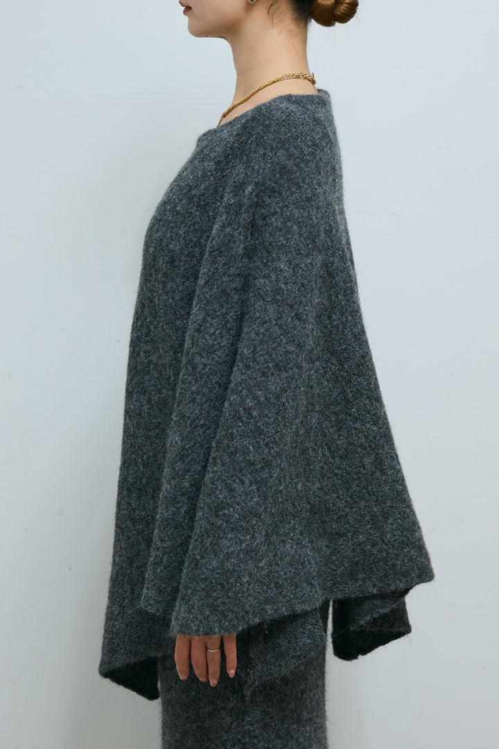 [予約/SET]ポンチョレイヤードニットアップ