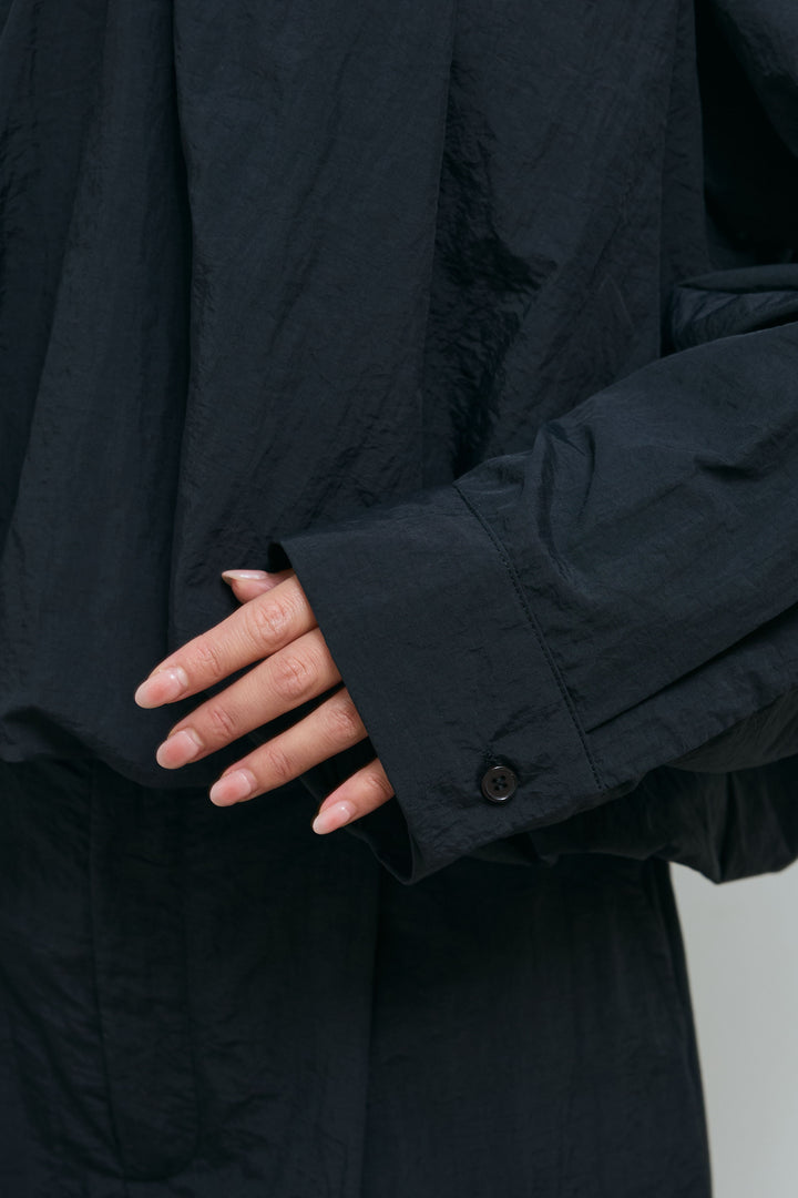 [予約/SET]スキッパーバルーンシャツ+ナイロン裾ドロストPT(2set)