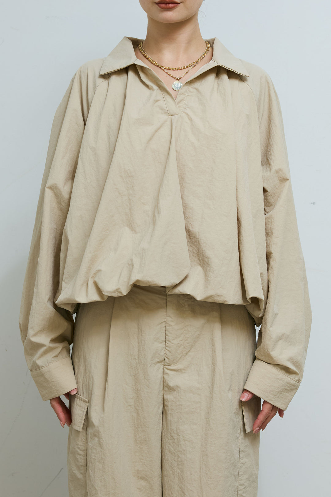 スキッパーバルーンシャツ