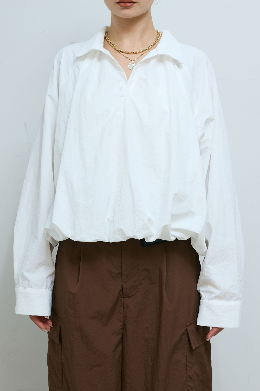 スキッパーバルーンシャツ