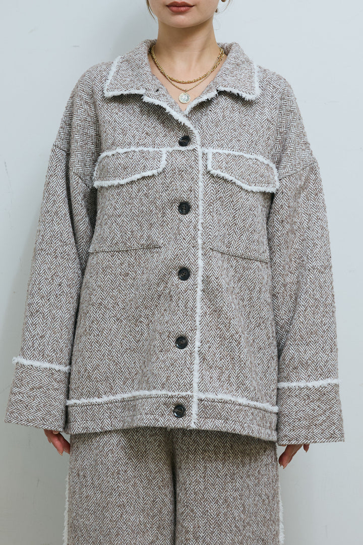 [予約]ツイードフリンジオーバージャケット