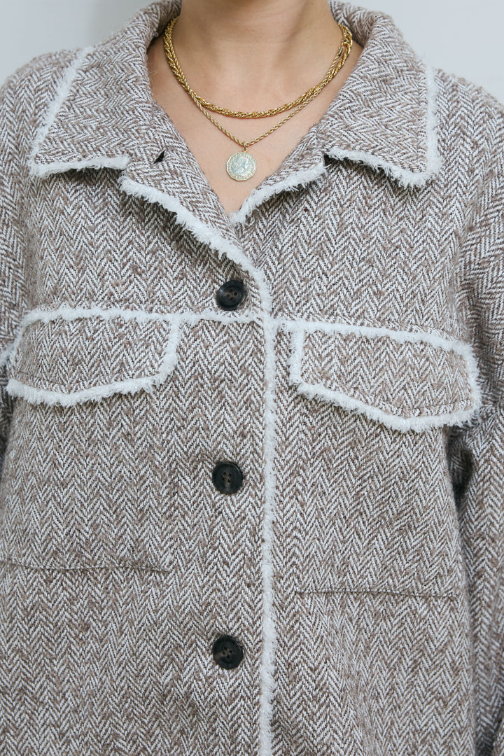 [予約/SET]ツイードフリンジオーバージャケット+ツイードフリンジカーブパンツ(2set)