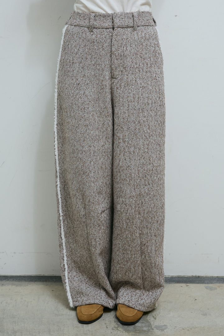 [予約/SET]ツイードフリンジオーバージャケット+ツイードフリンジカーブパンツ(2set)