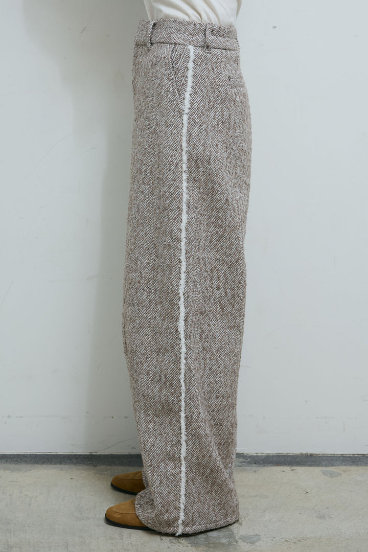 [予約/SET]ツイードフリンジオーバージャケット+ツイードフリンジカーブパンツ(2set)