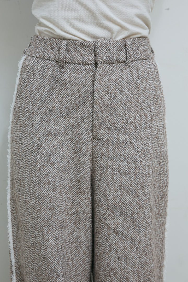 [予約/SET]ツイードフリンジオーバージャケット+ツイードフリンジカーブパンツ(2set)