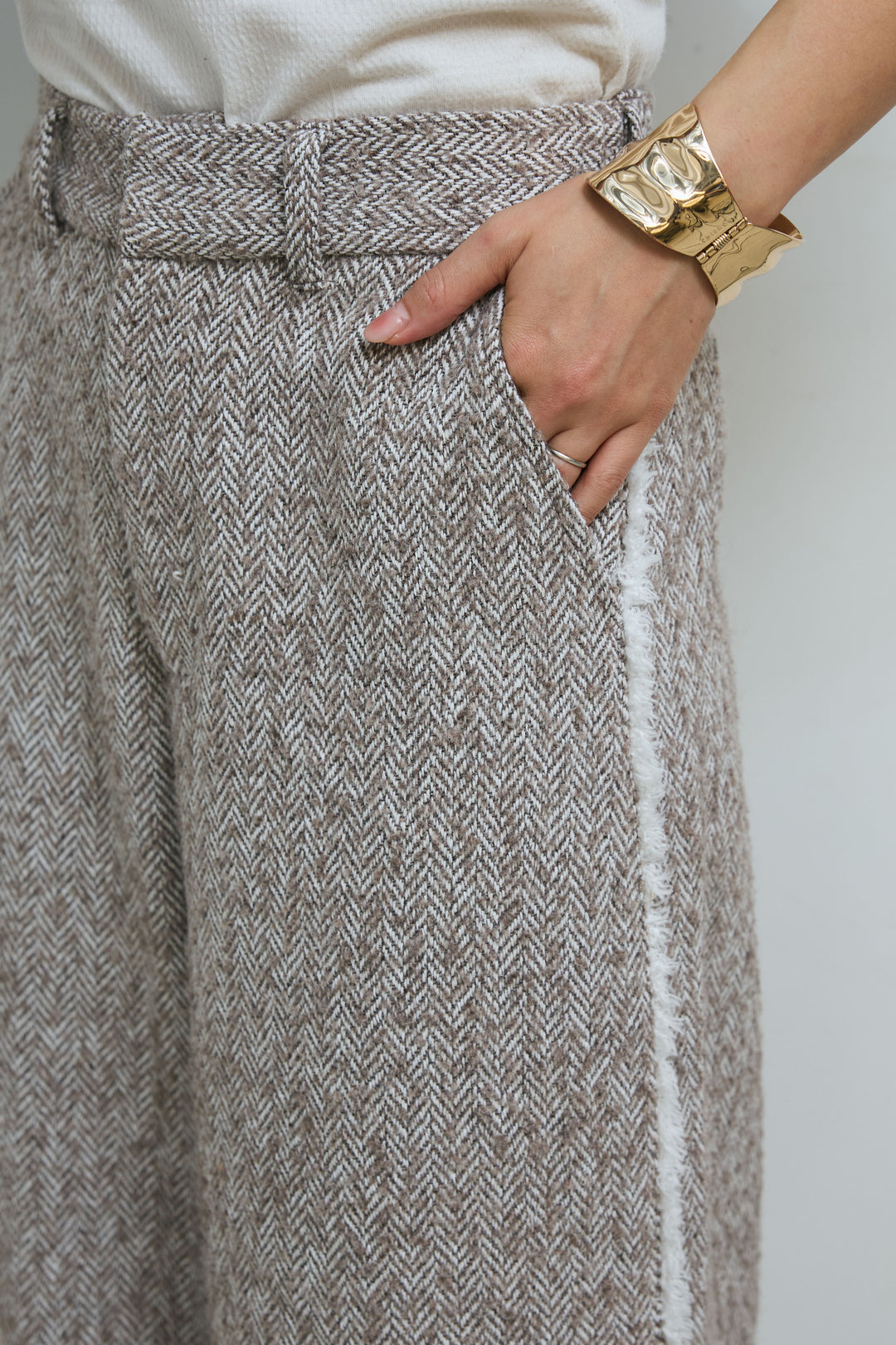 [予約/SET]ツイードフリンジオーバージャケット+ツイードフリンジカーブパンツ(2set)