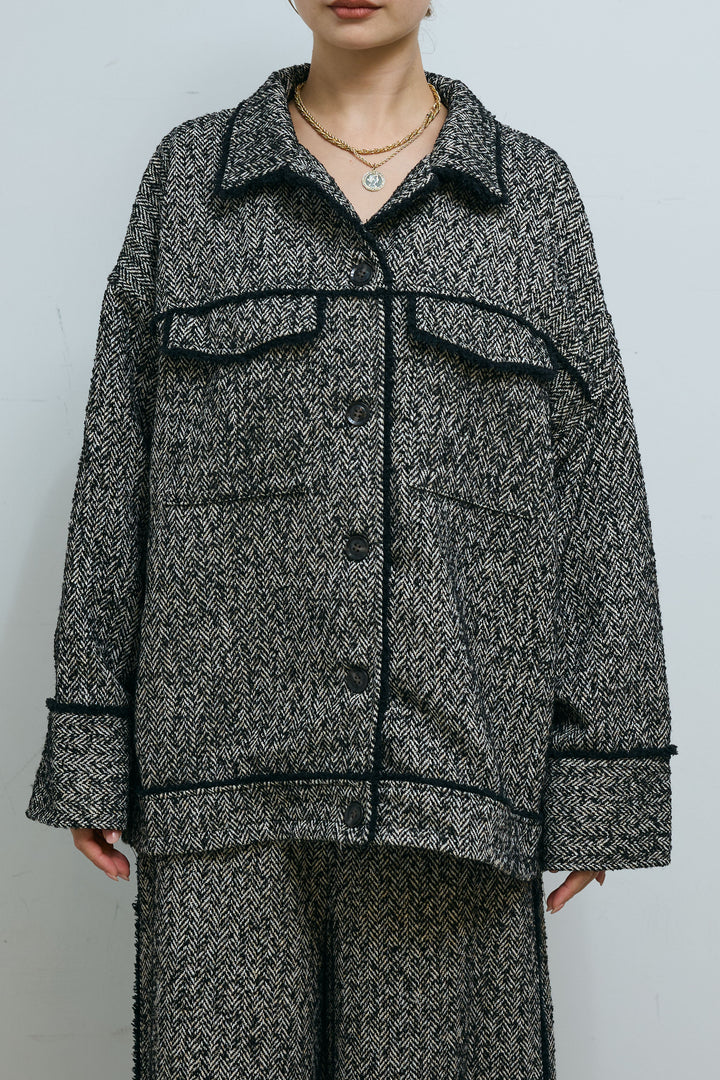 [予約]ツイードフリンジオーバージャケット