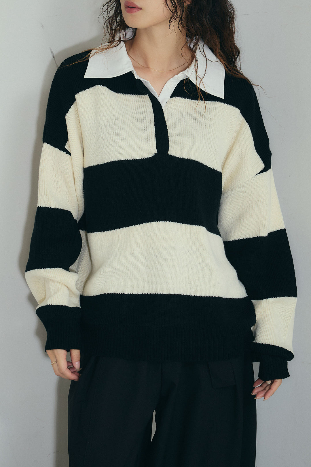 [予約/SET]ラガーニットプルオーバー+ベルト付きコクーンワイドパンツ(2set)