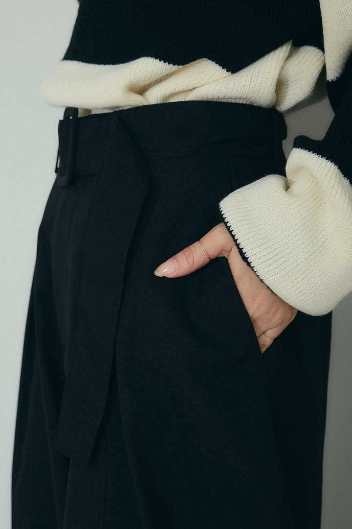 [予約]ベルト付きコクーンワイドパンツ