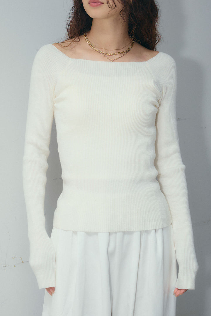 [予約/SET]エコファースタンドジレ+オフショルリブニット(2set)