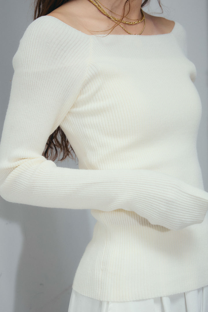 [予約/SET]エコファースタンドジレ+オフショルリブニット+バルーンパンツ(3set)