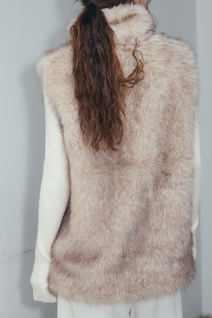 [予約/SET]エコファースタンドジレ+オフショルリブニット(2set)