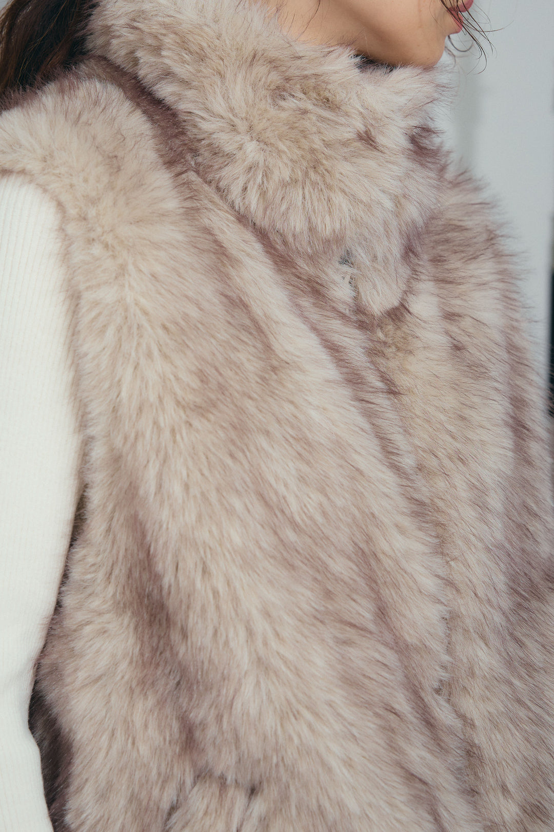 [予約/SET]エコファースタンドジレ+オフショルリブニット+バルーンパンツ(3set)