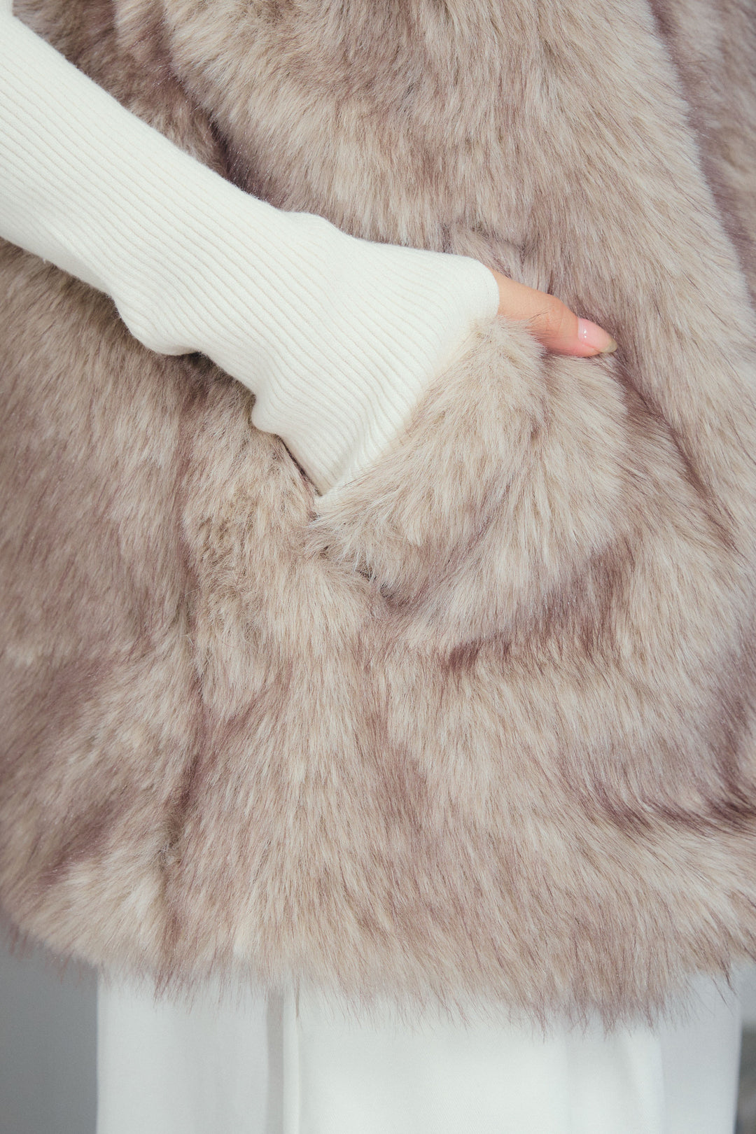 [予約/SET]エコファースタンドジレ+オフショルリブニット(2set)