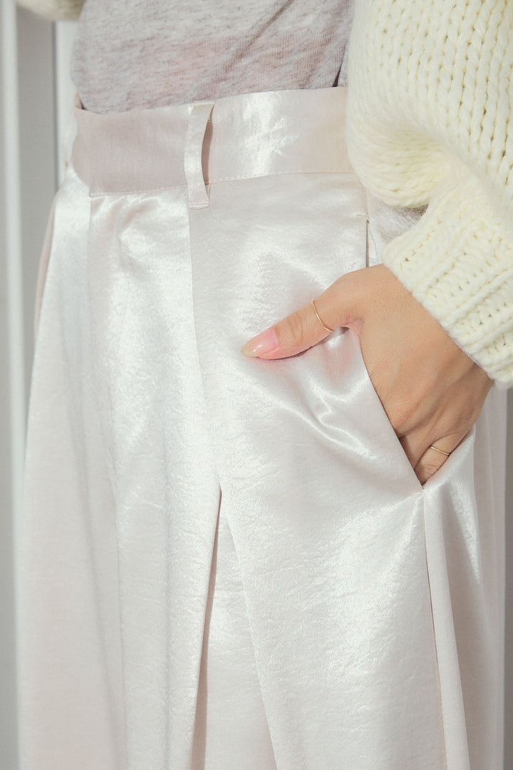 [予約/SET]ロービングケーブルオーバーサイズジップPO+シアーヘンリーネックロンT+サテンタックワイドパンツ(3set)