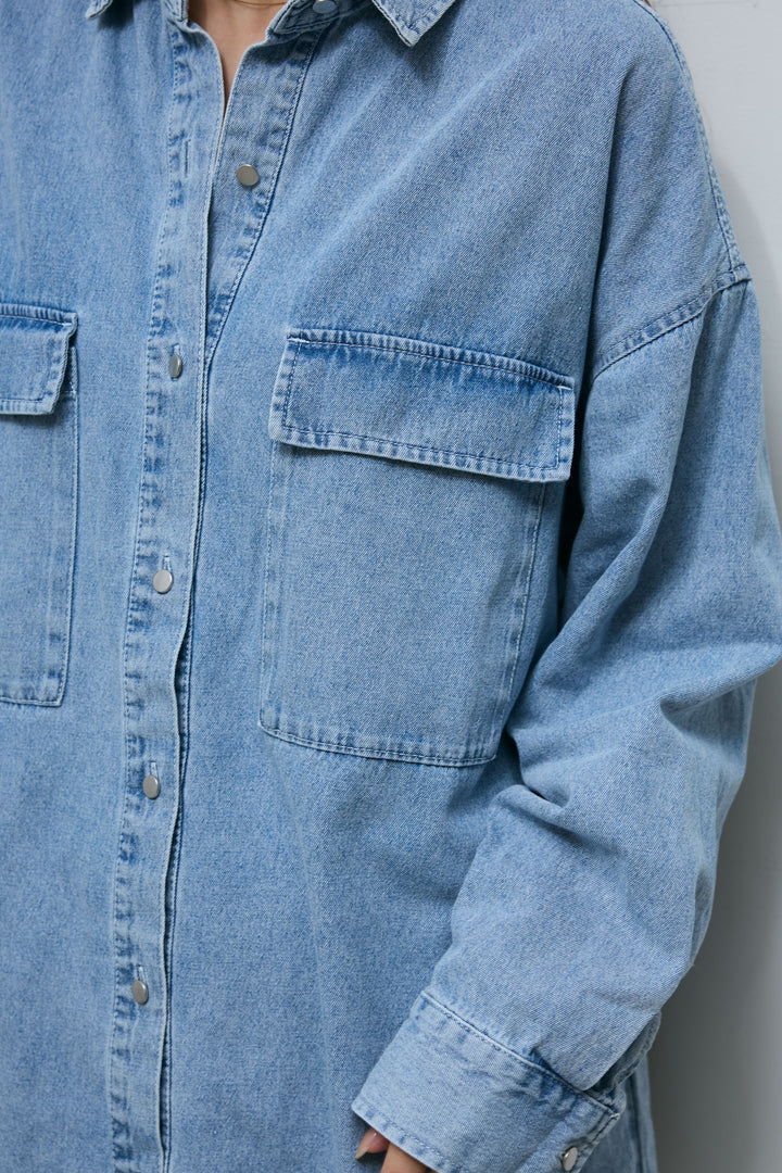 [予約/SET]ショートテディベアコート+オーバーサイズデニムシャツ+アシメウエストデニム(3set)