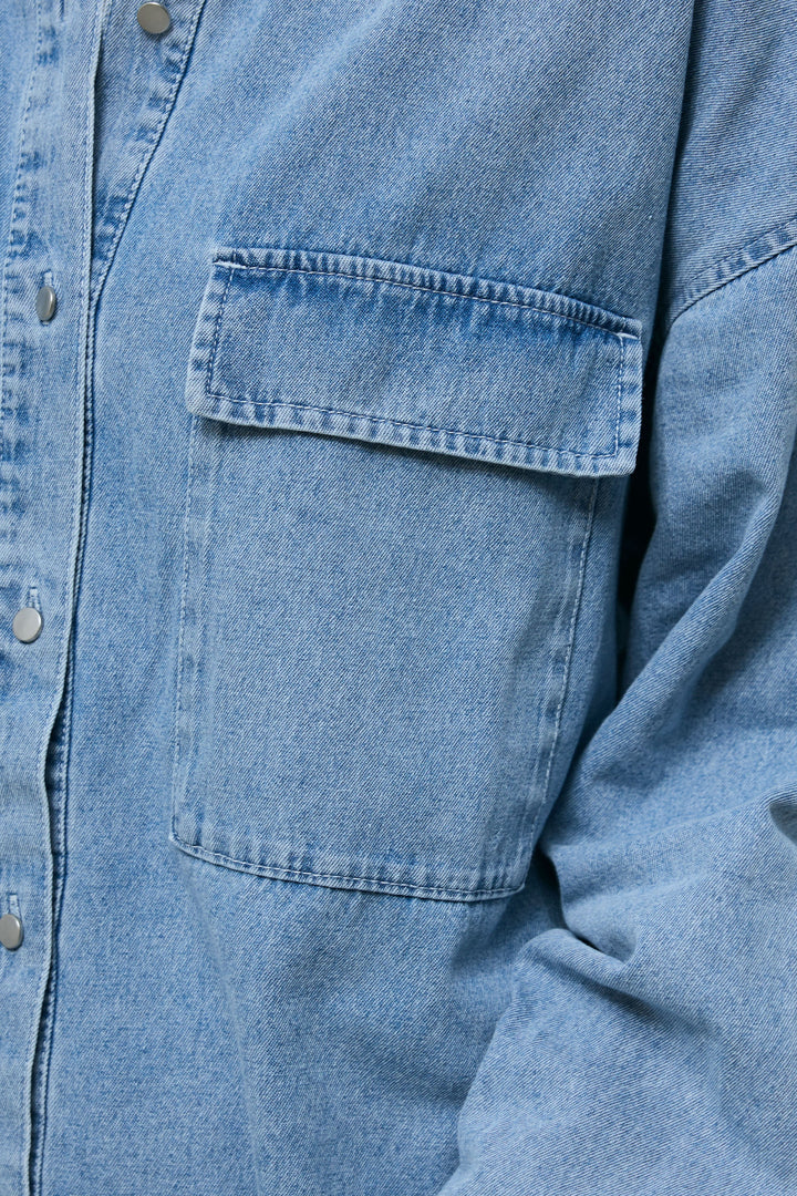 [予約/SET]ラップシャギーポンチョ+オーバーサイズデニムシャツ+リラックスニットパンツ(3set)