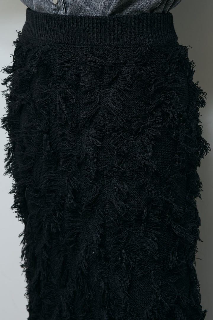 [予約/SET]プレッピースウェットPO+カットフリンジニットタイトスカート(2set)