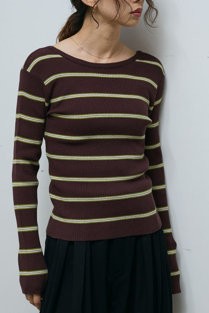 [予約/SET]ボーダーバックオープン2wayPO+ボーダーカーディガン+フロントジップストラップデザインデニムサロペット(3set)