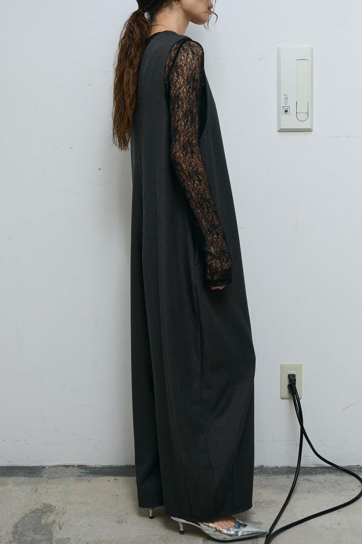 [予約/SET]フロントジップコクーンコンビネゾン+シアーレーストップス(2set)