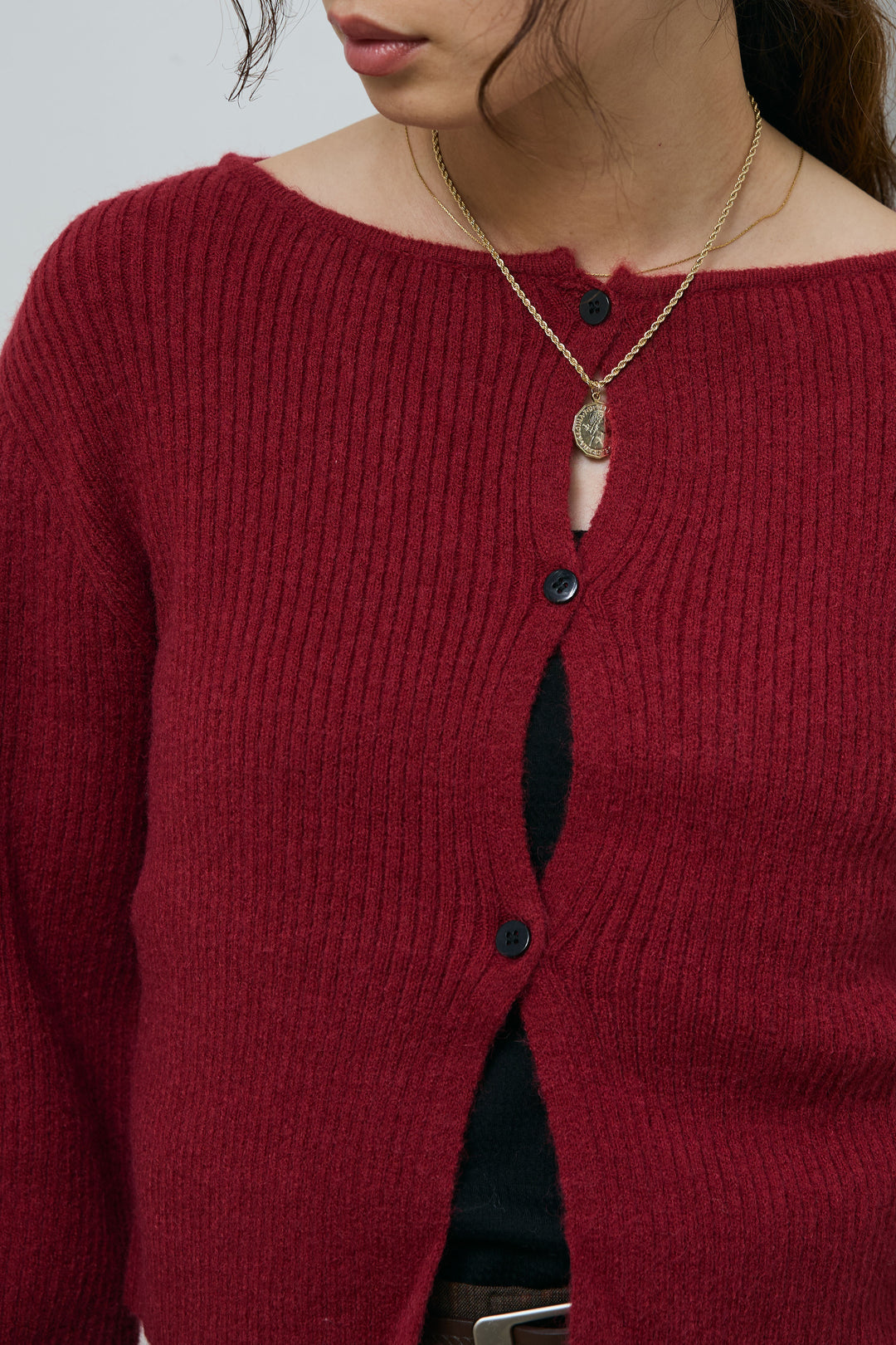 [予約/SET]コンパクトカーディガン+ベルト付きチェックタックワイドパンツ(2set)