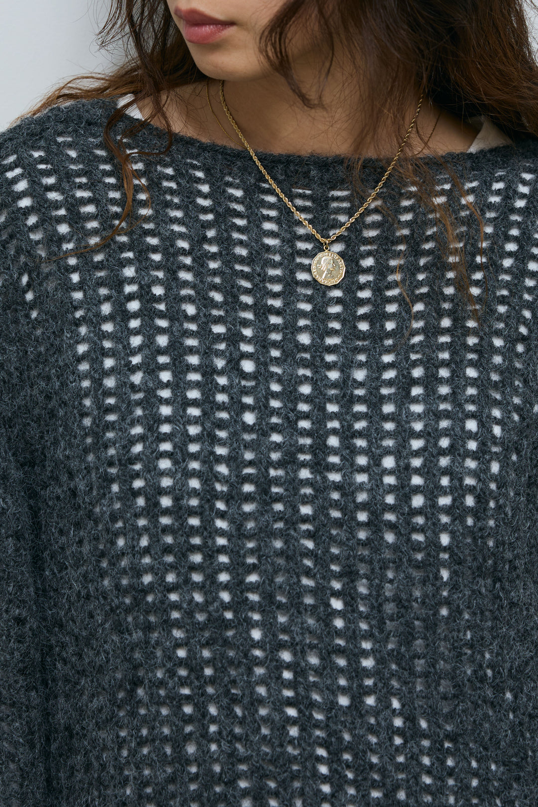 [予約/SET]レイヤードネットニットセット+ベルト付きチェックタックワイドパンツ(2set)