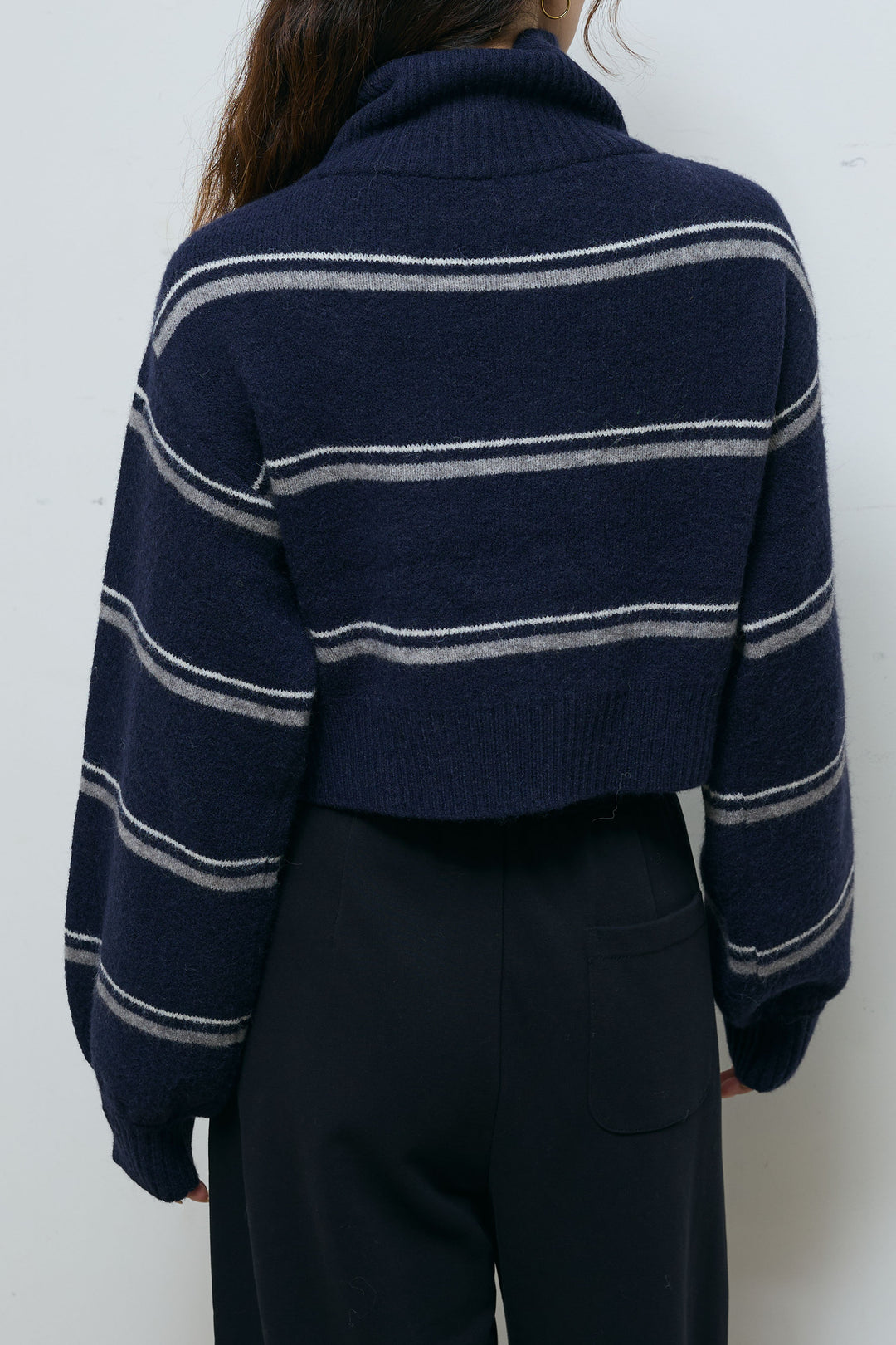 [予約/SET]スタンドカラーボーダージップニット+ボーダーニットPO(2set)