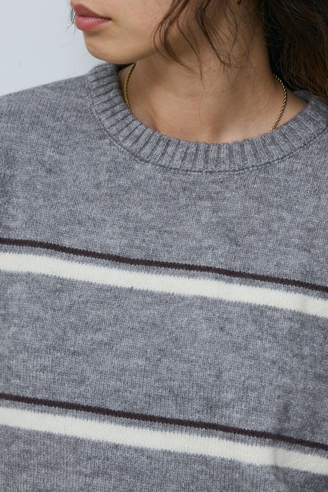 [予約/SET]スタンドカラーボーダージップニット+ボーダーニットPO+カーブスウェットパンツ(3set)