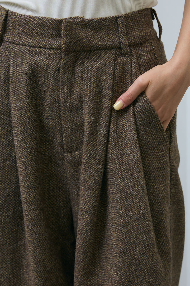 [予約/SET]ツイードレイヤードダブルテーラードJK+ツイードタックパンツ(2set)