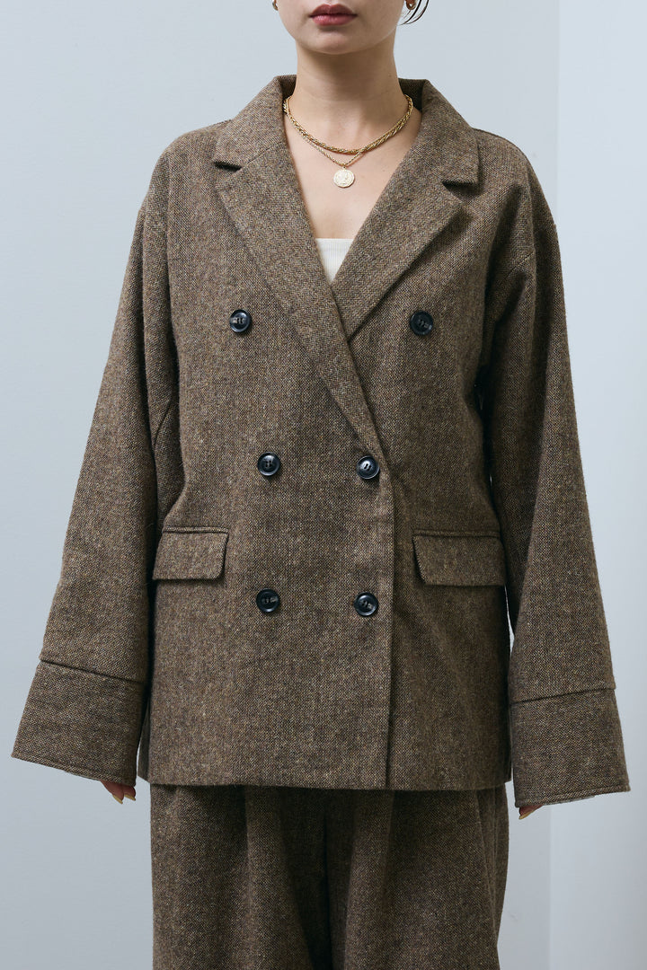 [予約]ツイードレイヤードダブルテーラードJK