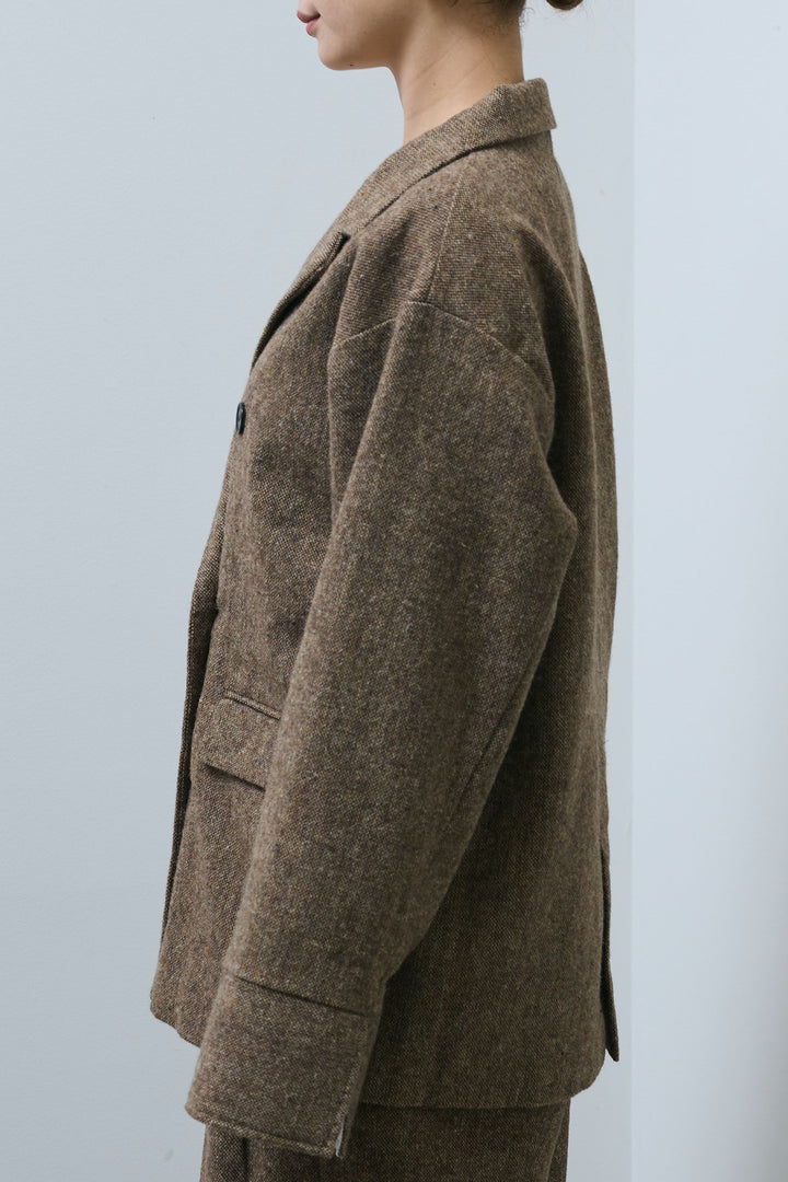 [予約/SET]ツイードレイヤードダブルテーラードJK+ツイードタックパンツ(2set)