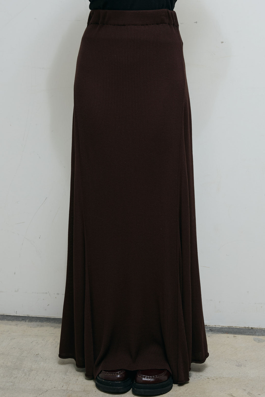 [予約]切り替えリブニットロングスカート