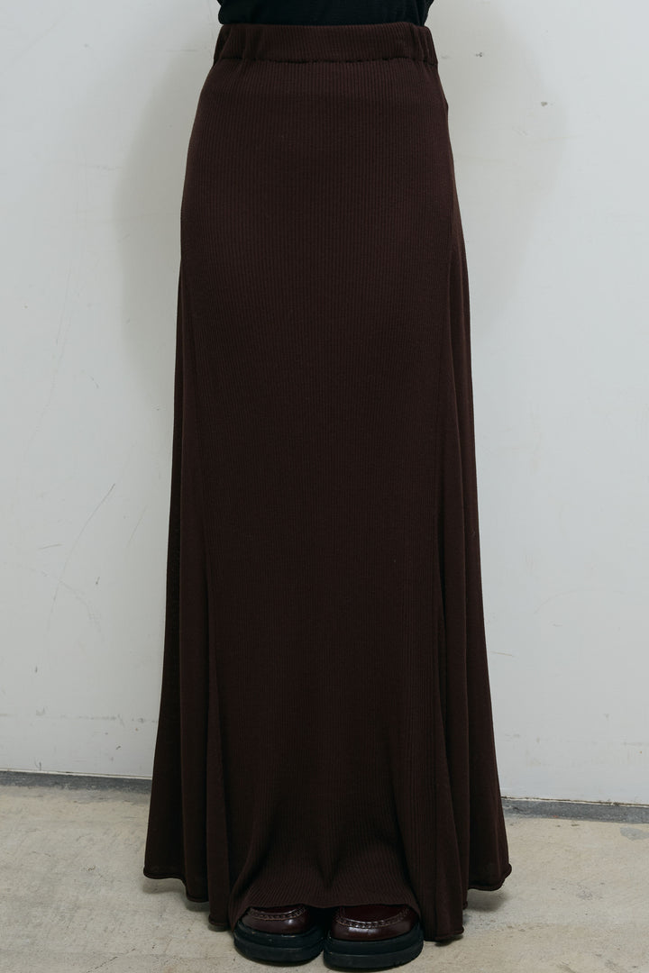[予約]切り替えリブニットロングスカート