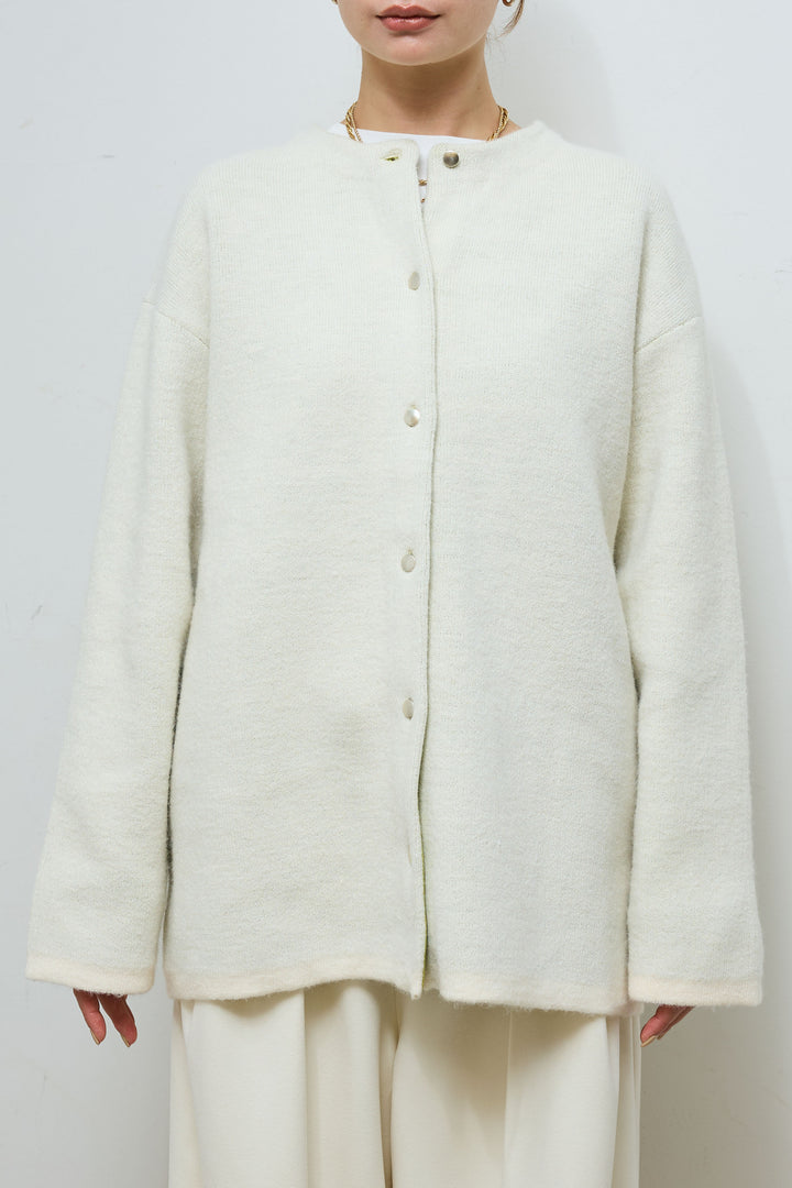 [予約/SET]ダブルフェイス配色ニットコート+フェイクレザーベルト付きワイドタックパンツ(2set)