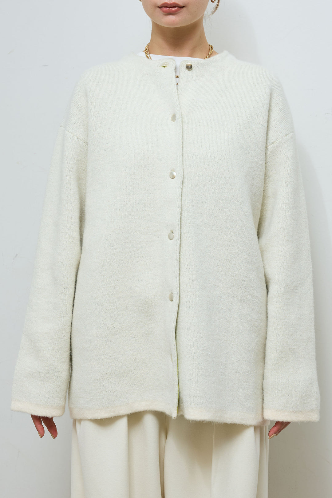 [予約]ダブルフェイス配色ニットコート