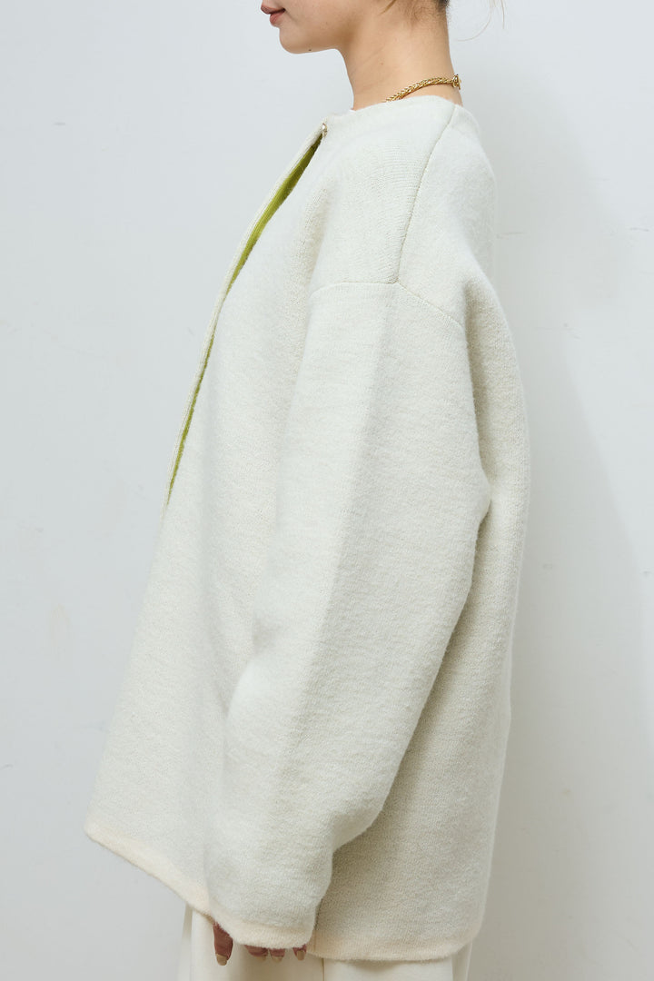 [予約]ダブルフェイス配色ニットコート