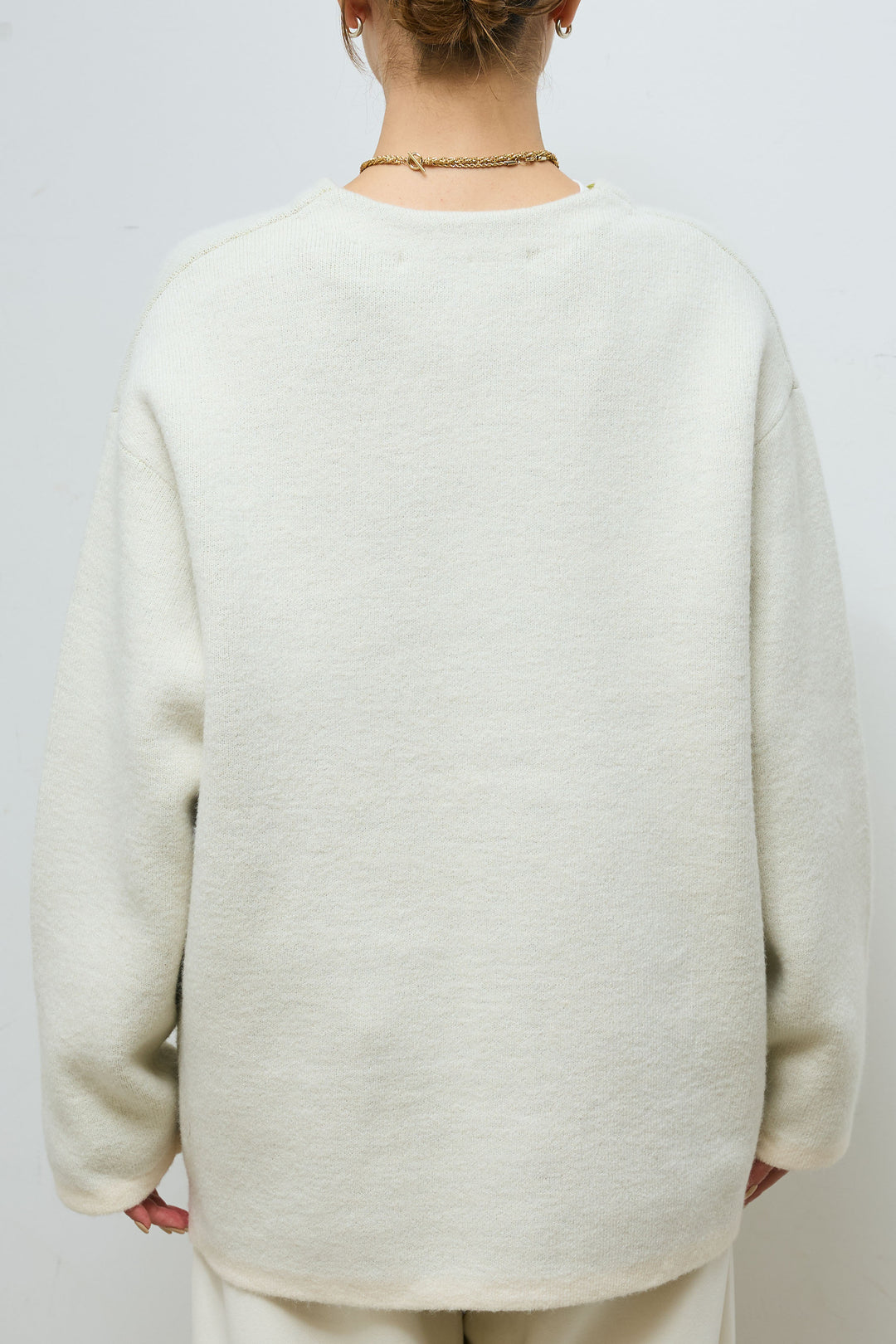 [予約/SET]ダブルフェイス配色ニットコート+フェイクレザーベルト付きワイドタックパンツ(2set)